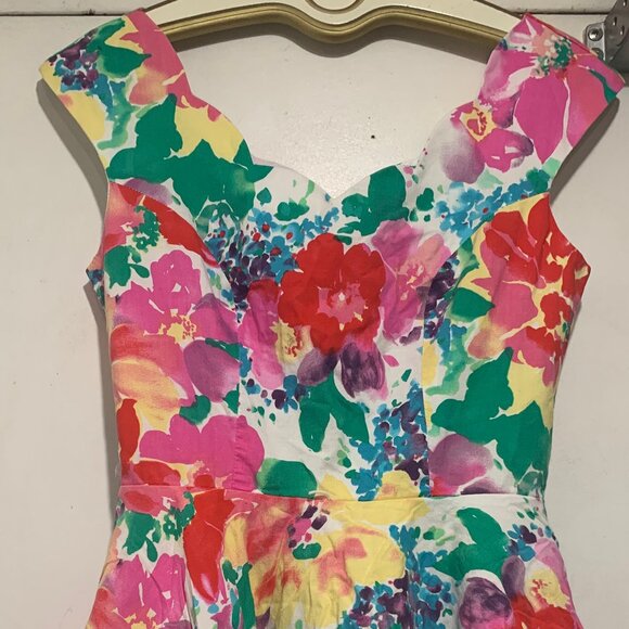 VINTAGE ALGO-ETTES MIDI FLORAL PRINT BELTED DRESSES SIZE 11/12 - Picture 6 of 10